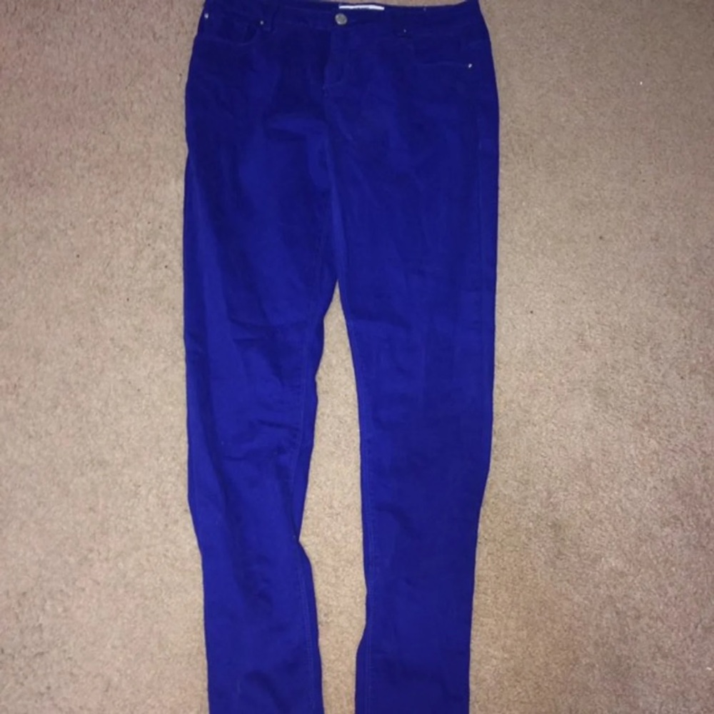 Bright blue jeans